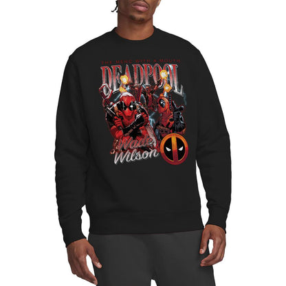 Black - Side - Deadpool Unisex Adult Character Montage Sweatshirt