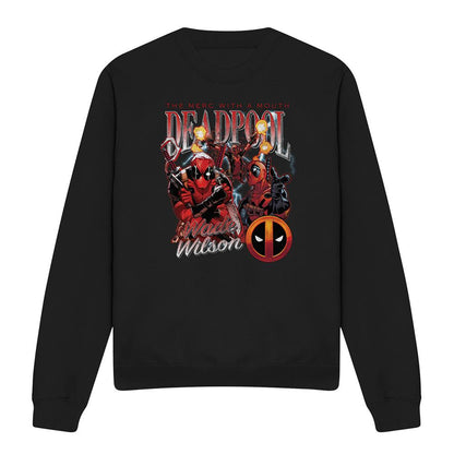 Black - Front - Deadpool Unisex Adult Character Montage Sweatshirt