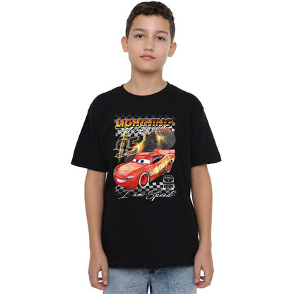 Black - Lifestyle - Cars Childrens-Kids I Am Speed Lightning McQueen T-Shirt