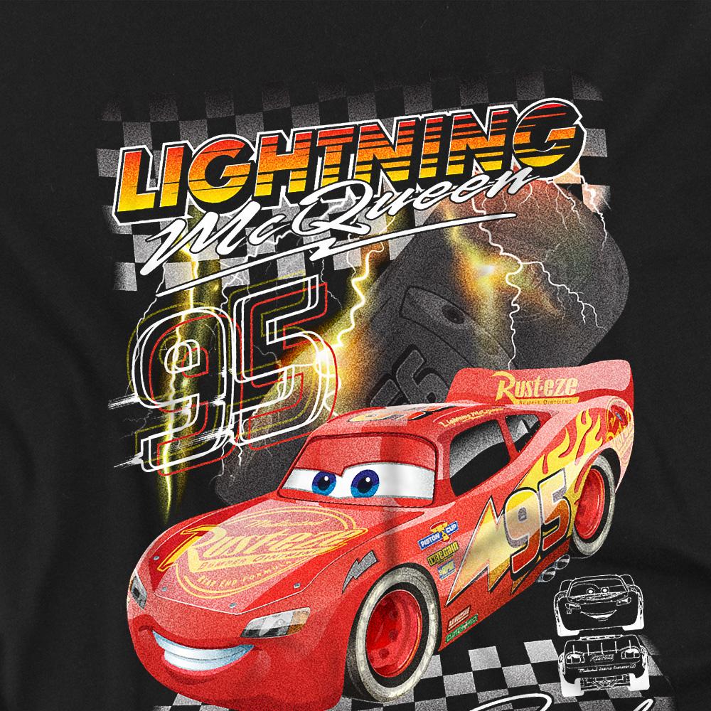 Black - Side - Cars Childrens-Kids I Am Speed Lightning McQueen T-Shirt