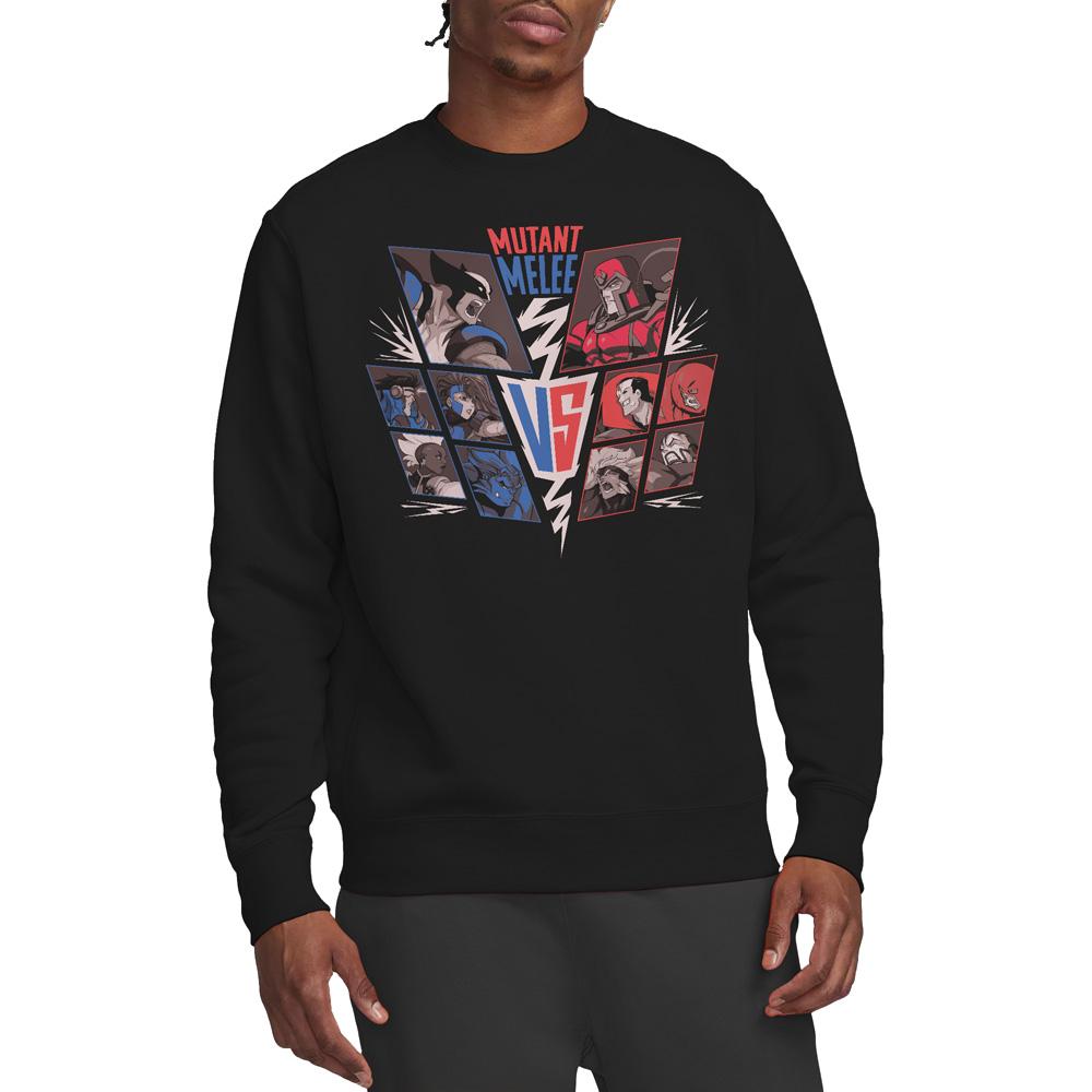Black - Side - X-Men Unisex Adult Mutant Melee Sweatshirt