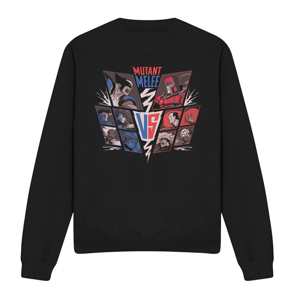 Black - Front - X-Men Unisex Adult Mutant Melee Sweatshirt