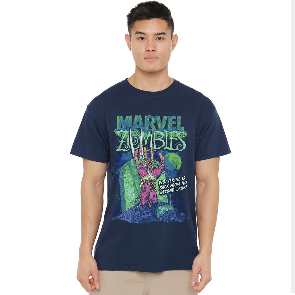 Navy - Lifestyle - Marvel Zombies Mens Wolverine Grave T-Shirt