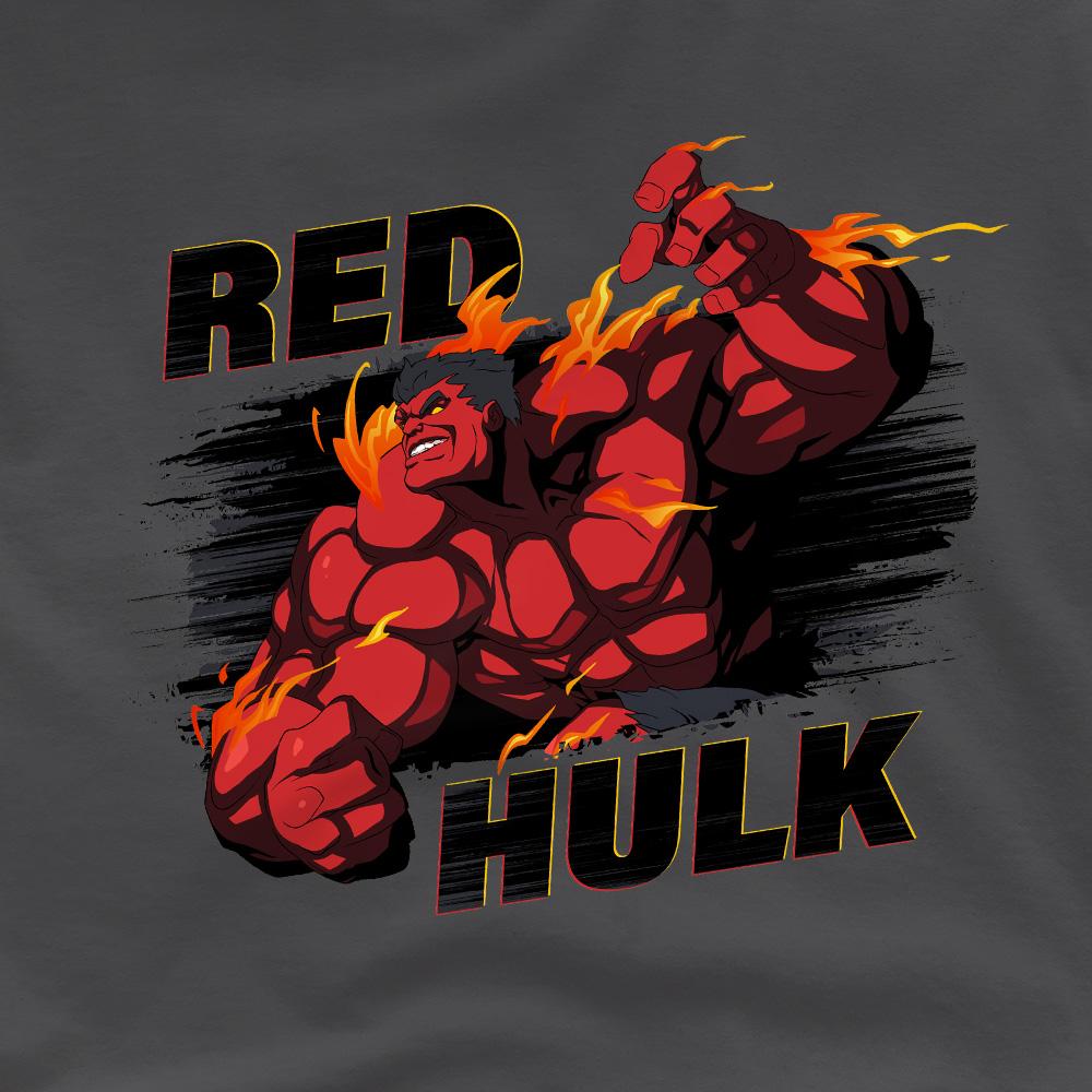 Charcoal - Pack Shot - Marvel Childrens-Kids Red Hulk Fire T-Shirt