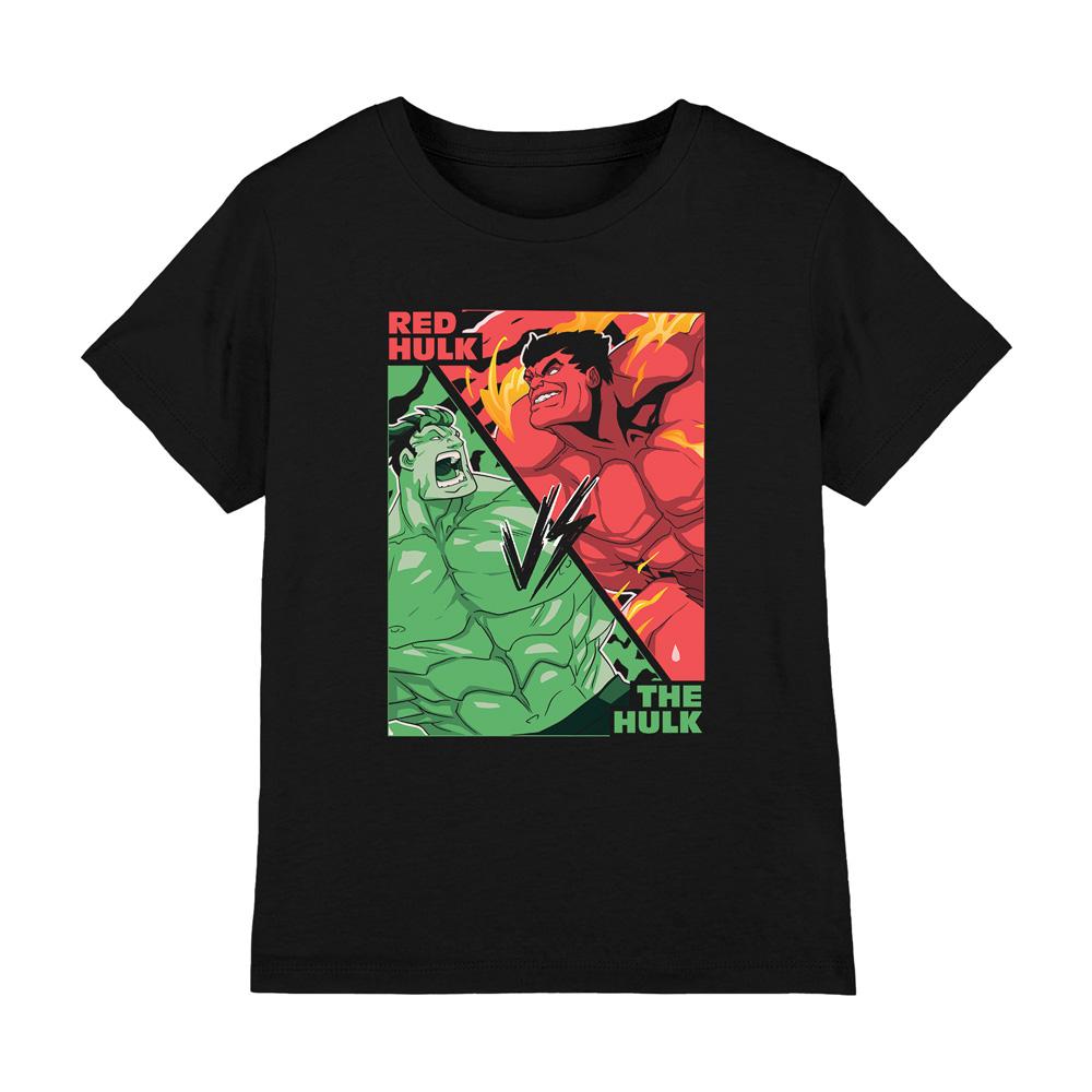 Black - Front - Hulk Childrens-Kids Vs Red Hulk T-Shirt
