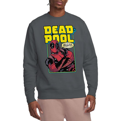Dark Heather - Side - Deadpool Unisex Adult Do It For Deadpool Sweatshirt