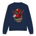 Navy - Front - Deadpool Unisex Adult Gangster Sweatshirt