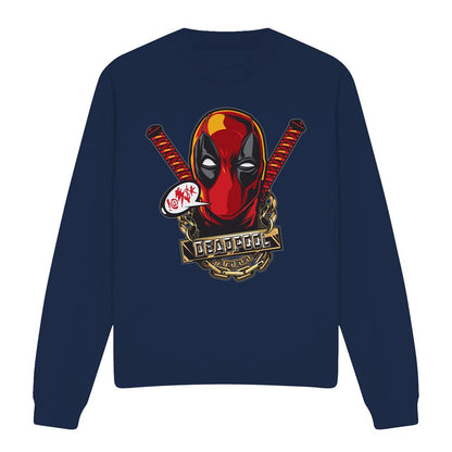 Navy - Front - Deadpool Unisex Adult Gangster Sweatshirt