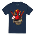 Navy - Front - Deadpool Mens Gangster T-Shirt