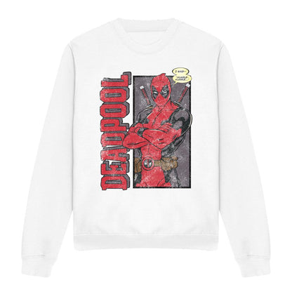 White - Front - Deadpool Unisex Adult I Said Mumble Sweatshirt