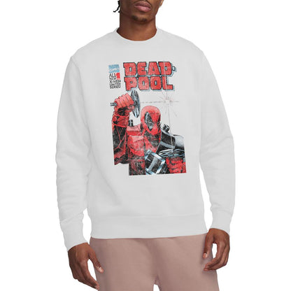 White - Side - Deadpool Unisex Adult Comic Cover Sweatshirt