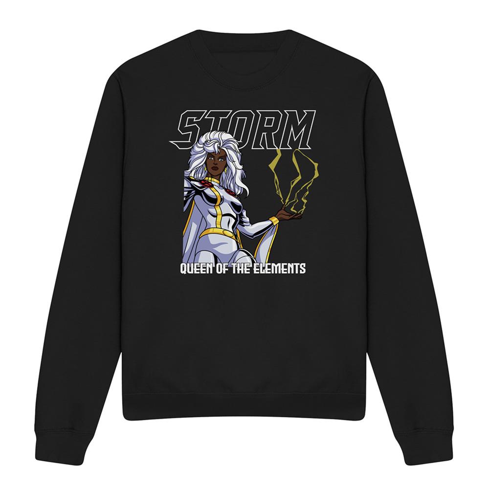 Black - Front - X-Men Unisex Adult Queen Of The Elements Storm Sweatshirt