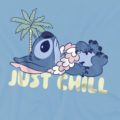 Sky Blue - Side - Lilo & Stitch Childrens-Kids Just Chill T-Shirt