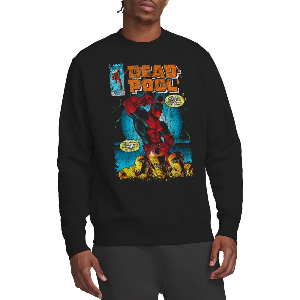 Black - Side - Deadpool Unisex Adult Would You Want It Comic Cover Sweatshirt
