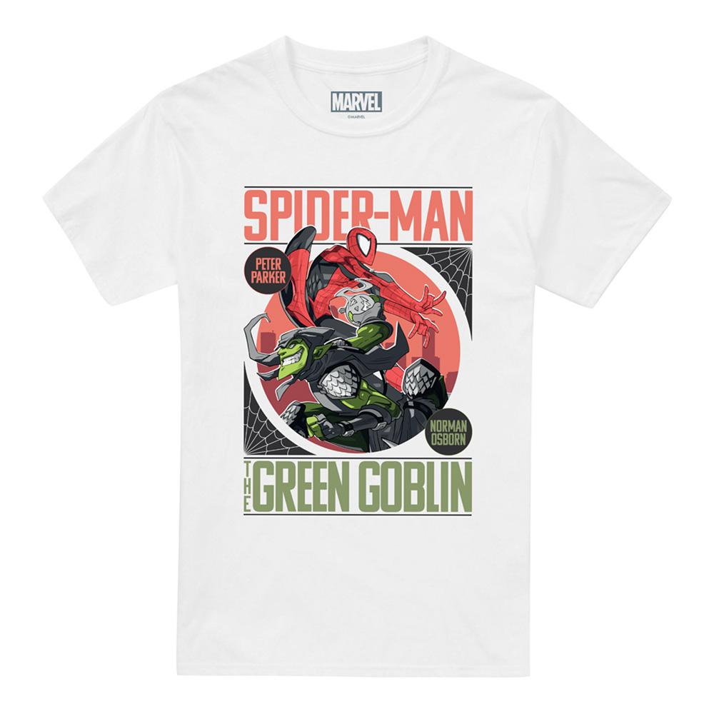 White - Front - Spider-Man Mens Vs Green Goblin T-Shirt