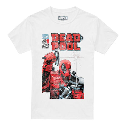 White - Front - Deadpool Mens Comic Cover T-Shirt
