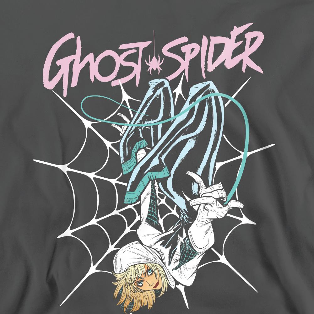 Dark Heather - Side - Spider-Man Unisex Adult Ghost-Spider Neon Web Sweatshirt
