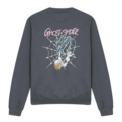 Dark Heather - Front - Spider-Man Unisex Adult Ghost-Spider Neon Web Sweatshirt