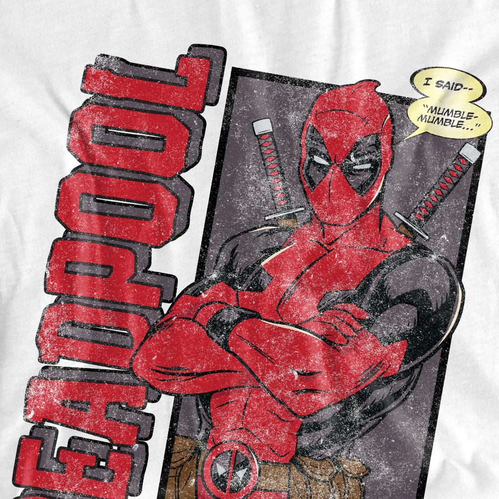 White - Side - Deadpool Unisex Adult I Said Mumble T-Shirt