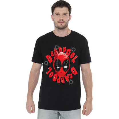 Black - Side - Deadpool Mens Head T-Shirt