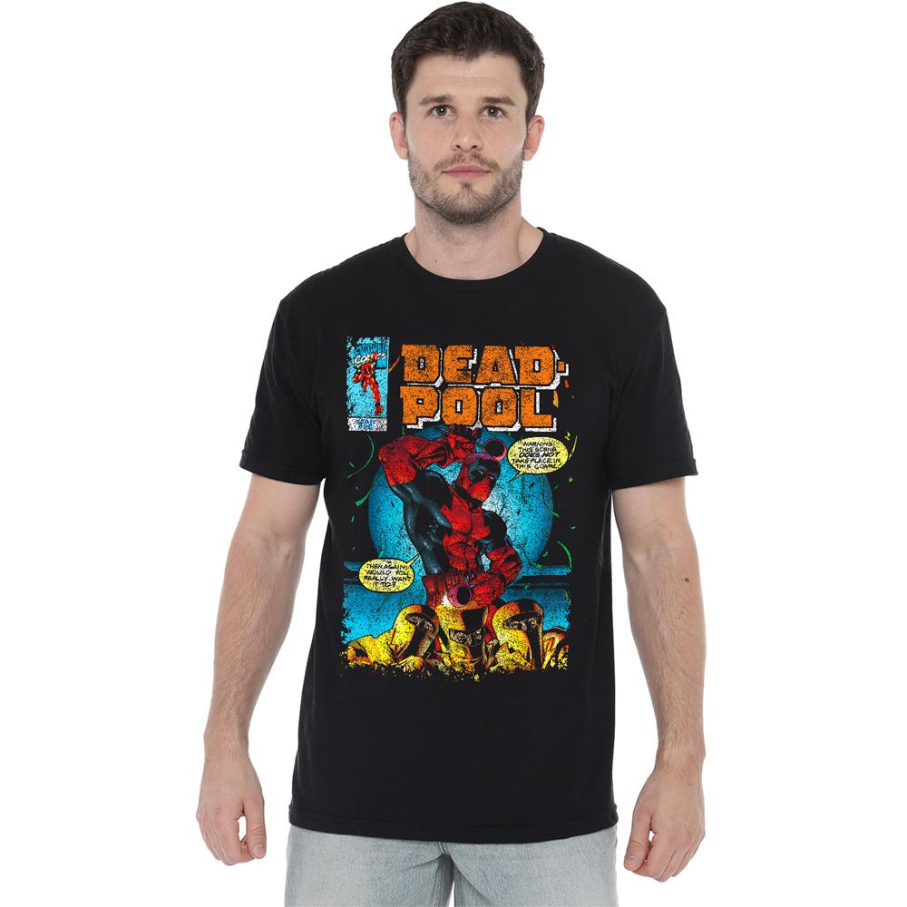 Black - Side - Deadpool Mens Would You Want It Comic Cover T-Shirt