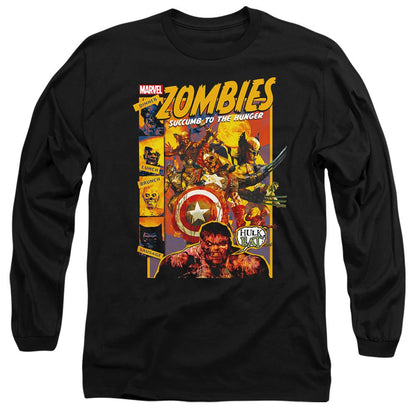 Black - Front - Marvel Zombies Unisex Adult The Hunger Comic Cover T-Shirt