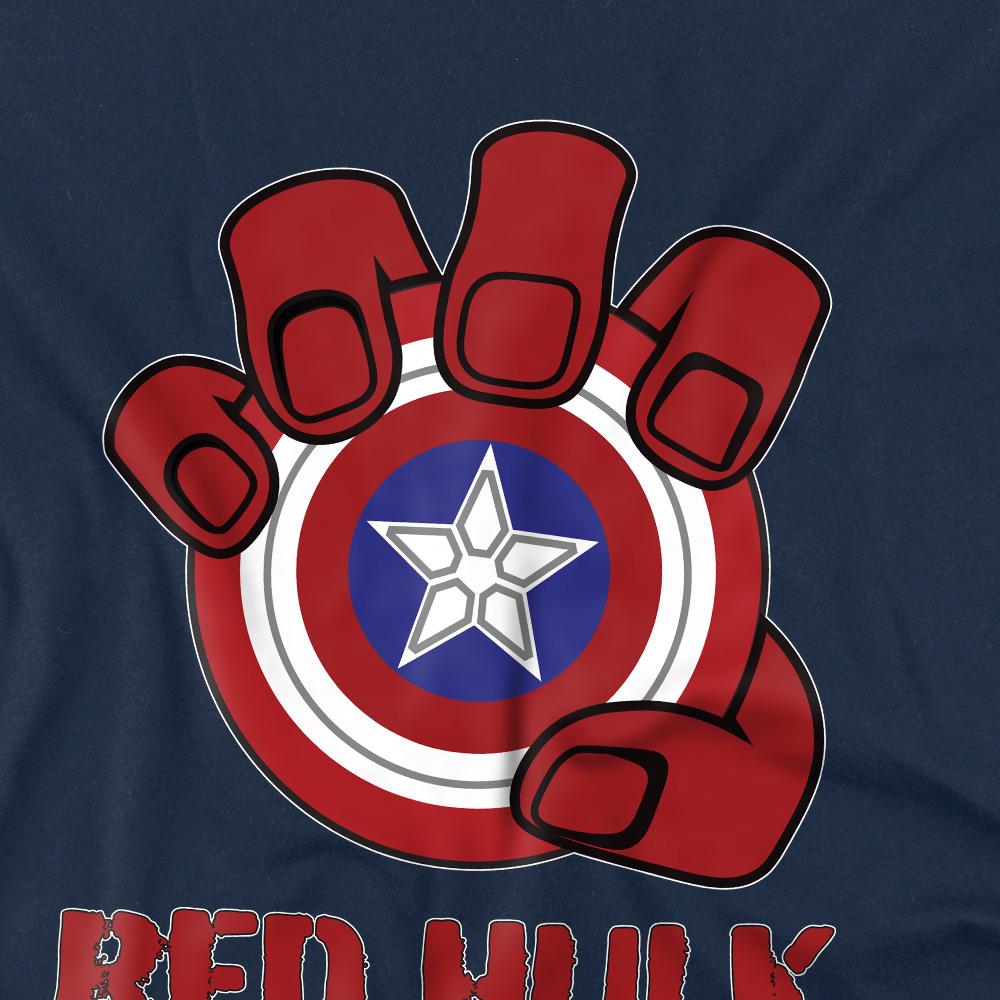 Navy - Pack Shot - Captain America: Brave New World Childrens-Kids Red Hulk Shield T-Shirt
