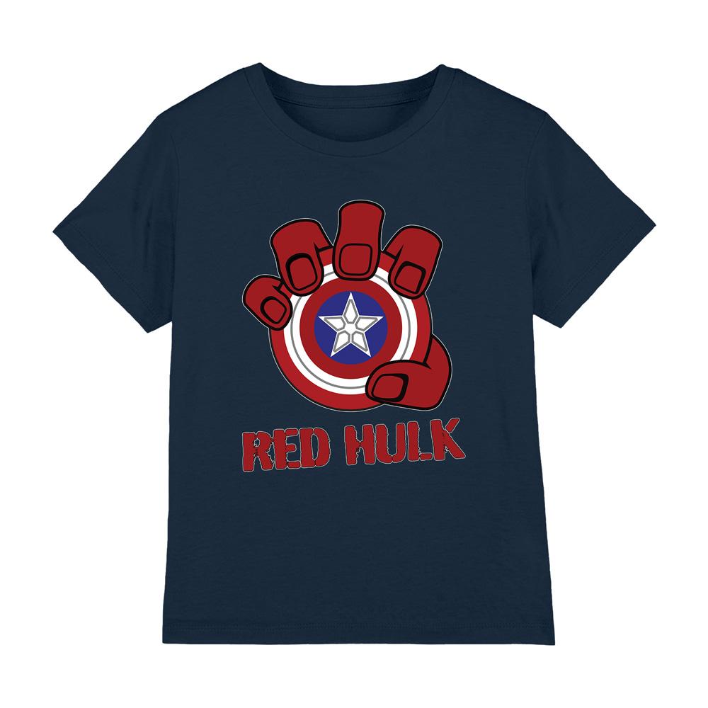 Navy - Front - Captain America: Brave New World Childrens-Kids Red Hulk Shield T-Shirt