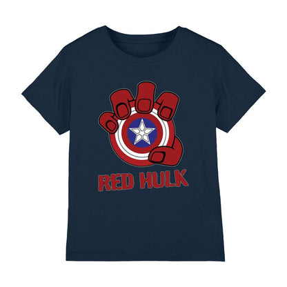 Navy - Front - Captain America: Brave New World Childrens-Kids Red Hulk Shield T-Shirt