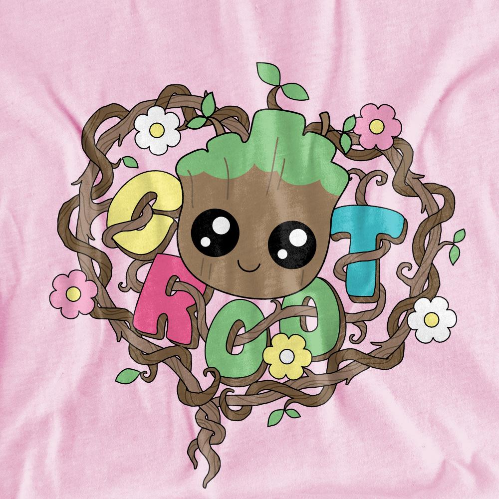 Light Pink - Side - Guardians Of The Galaxy Childrens-Kids Groot Heart T-Shirt