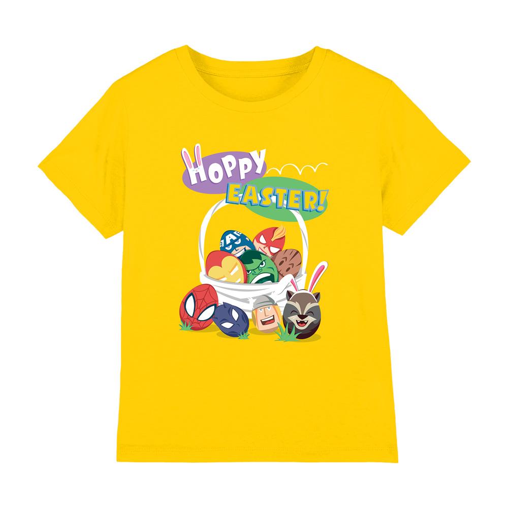 Yellow - Front - Marvel Childrens-Kids Hoppy Eggs Easter T-Shirt