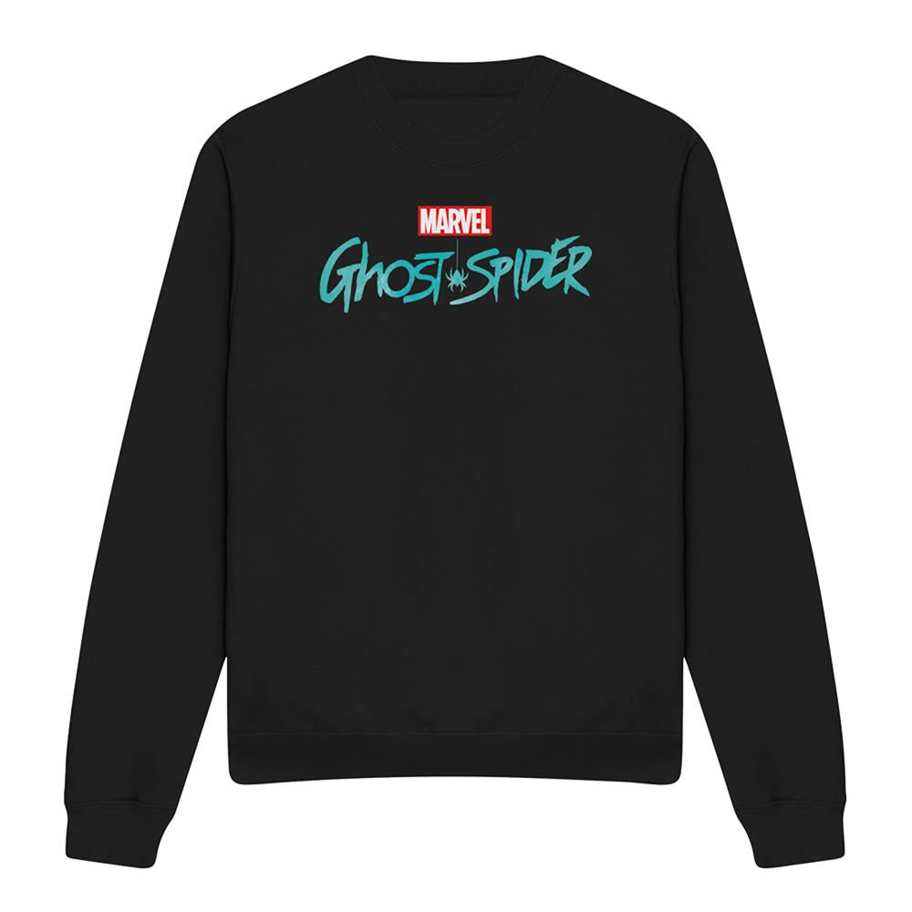 Black - Front - Spider-Man Unisex Adult Ghost-Spider Logo Sweatshirt
