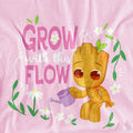 Light Pink - Side - Guardians Of The Galaxy Childrens-Kids Grow With The Flow Groot Flowers T-Shirt