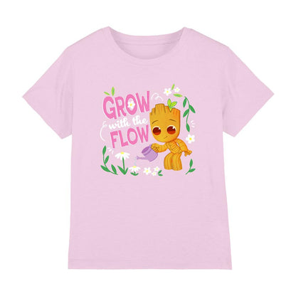 Light Pink - Front - Guardians Of The Galaxy Childrens-Kids Grow With The Flow Groot Flowers T-Shirt