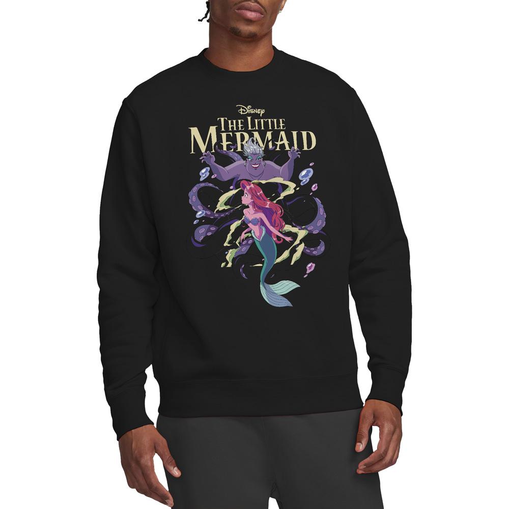 Black - Side - Little Mermaid Unisex Adult Ariel & Ursula Anime Sweatshirt