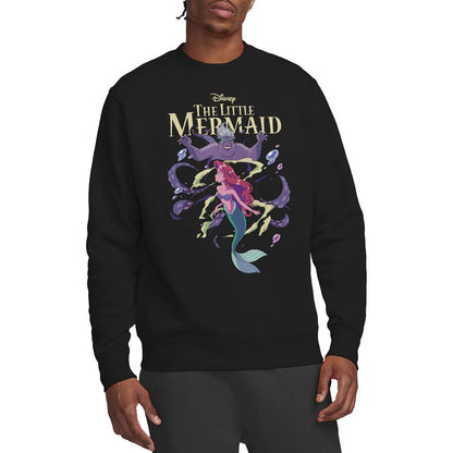 Black - Side - Little Mermaid Unisex Adult Ariel & Ursula Anime Sweatshirt