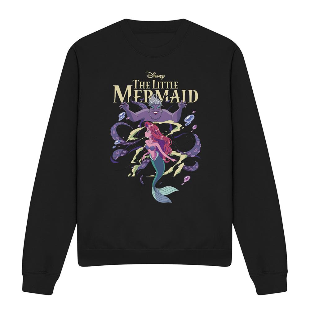 Black - Front - Little Mermaid Unisex Adult Ariel & Ursula Anime Sweatshirt