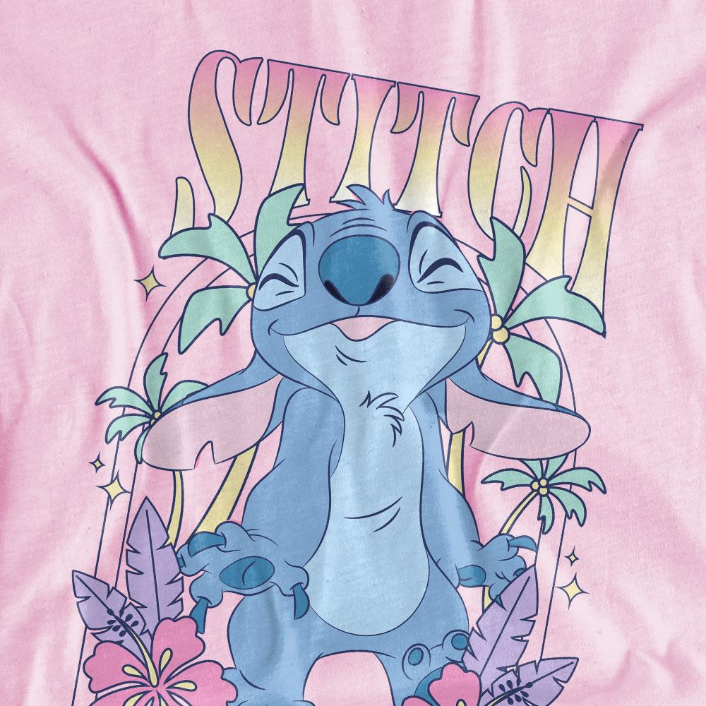 Light Pink - Side - Lilo & Stitch Childrens-Kids All Summer Long T-Shirt