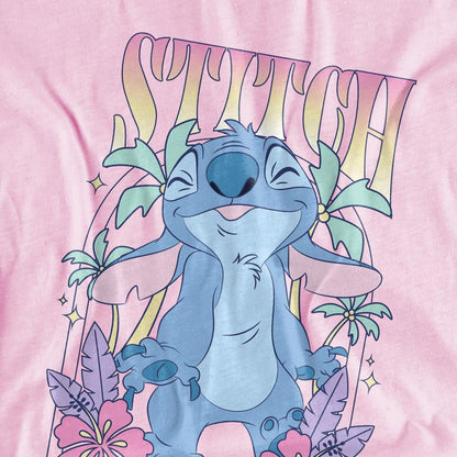 Light Pink - Side - Lilo & Stitch Childrens-Kids All Summer Long T-Shirt