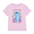 Light Pink - Front - Lilo & Stitch Childrens-Kids All Summer Long T-Shirt