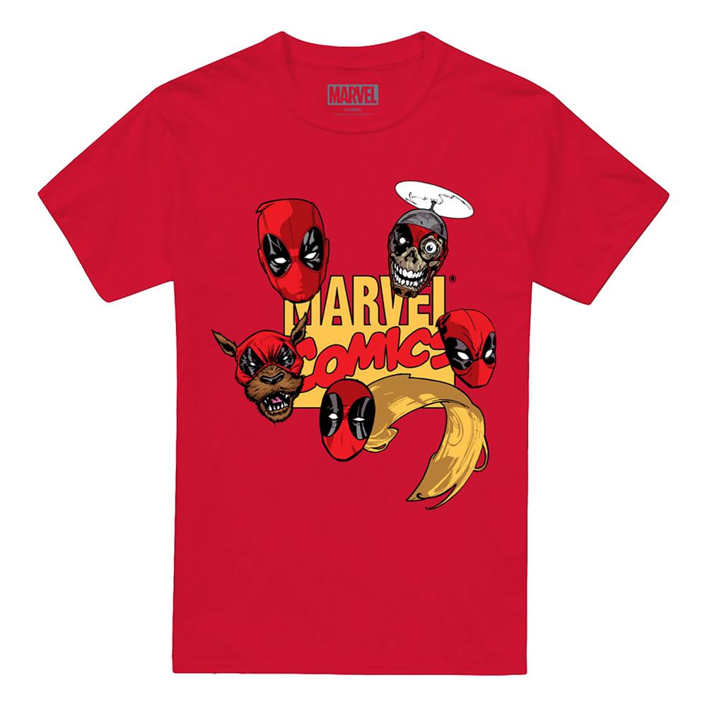 Red - Front - Deadpool Mens Character Heads T-Shirt
