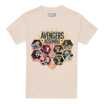 Natural - Front - Avengers Mens Vs Villains T-Shirt