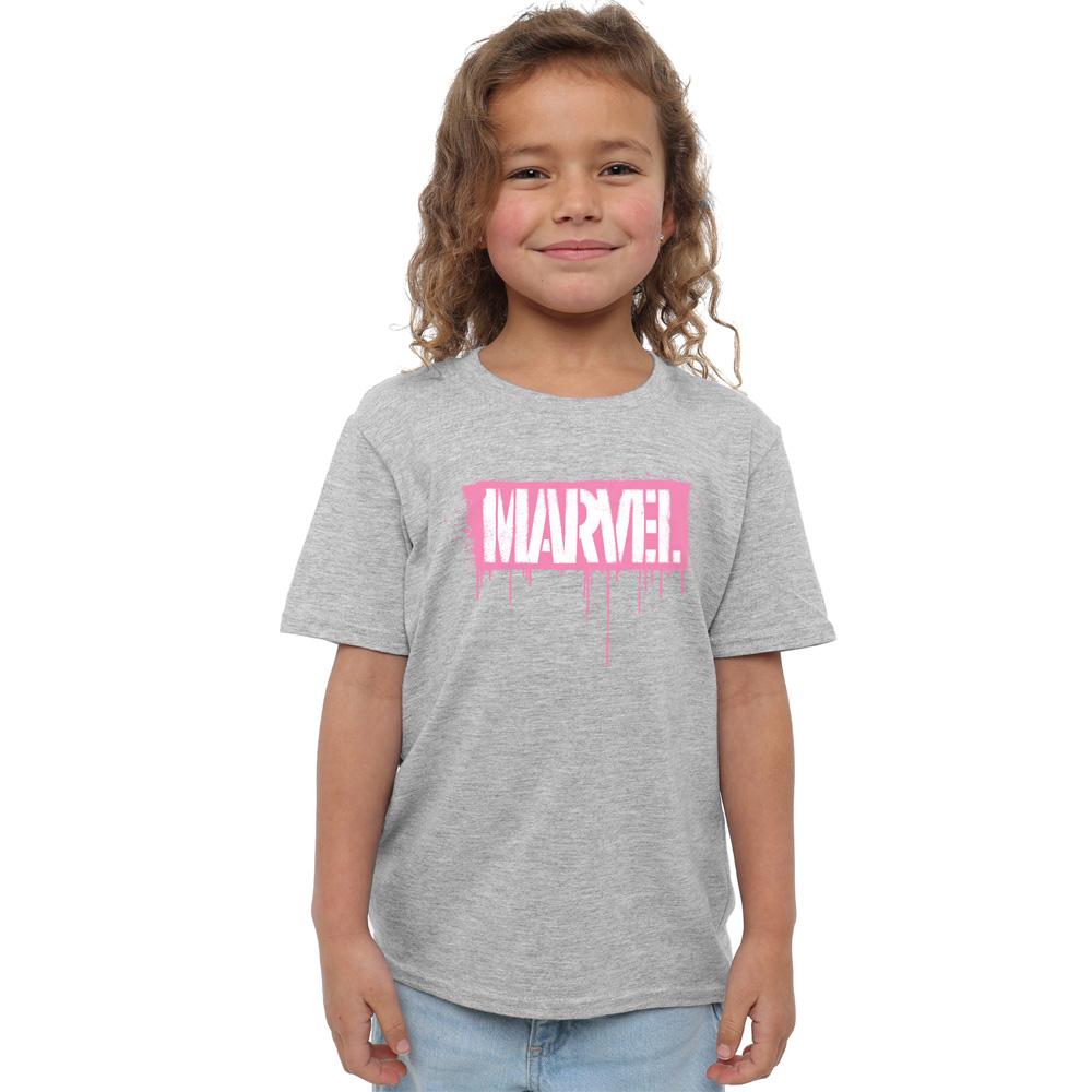 Sport Heather - Side - Marvel Childrens-Kids Paint Drip T-Shirt