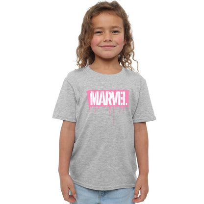 Sport Heather - Side - Marvel Childrens-Kids Paint Drip T-Shirt