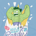 Sky Blue - Pack Shot - Hulk Childrens-Kids Want Candy Easter T-Shirt