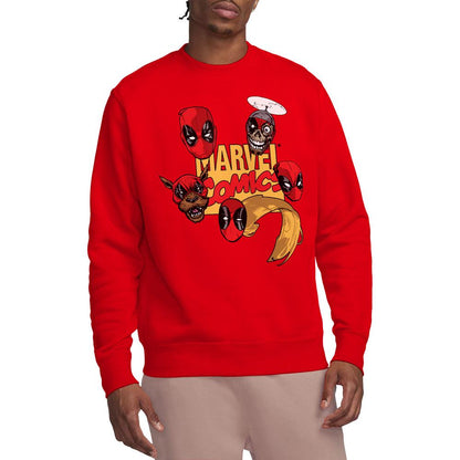 Red - Side - Deadpool Unisex Adult Character Heads Sweatshirt