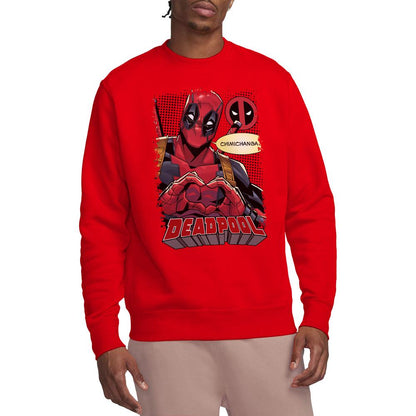 Red - Side - Deadpool Unisex Adult Chimichanga Heart Sweatshirt