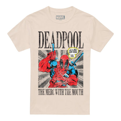 Natural - Front - Deadpool Mens Merc With The Mouth T-Shirt