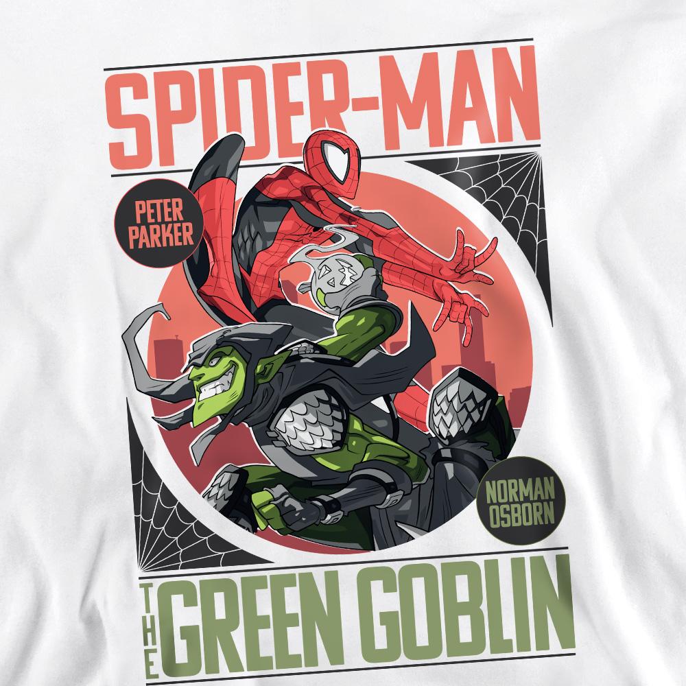 White - Pack Shot - Spider-Man Unisex Adult Vs Green Goblin Sweatshirt