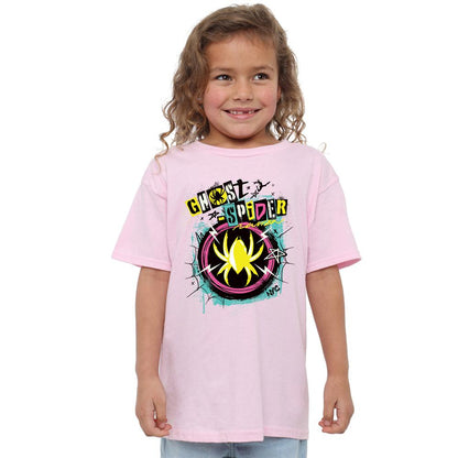 Light Pink - Side - Marvel Childrens-Kids Ghost-Spider Punk T-Shirt